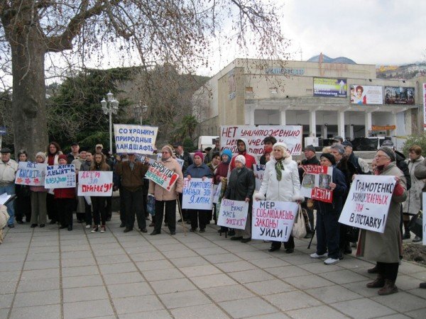 Ялтинцы протестуют против вырубки зеленых насаждений, фото-2