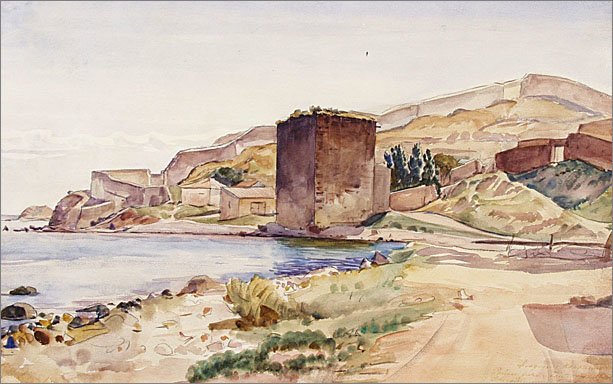 К.Ф.Богаевский. Доковая башня. Б., акв., 1924 К.Ф.Богаевский. Доковая башня. Б., акв., 1924