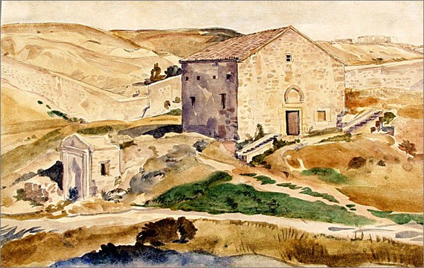 К.Ф.Богаевский.Феодосия. Храм Св.Димитрия. Б., акв., 1924 К.Ф.Богаевский.Феодосия. Храм Св.Димитрия. Б., акв., 1924