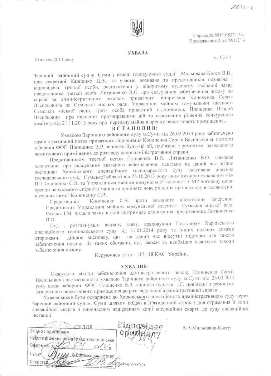 ухвала про скасування заходів ухвала про скасування заходів