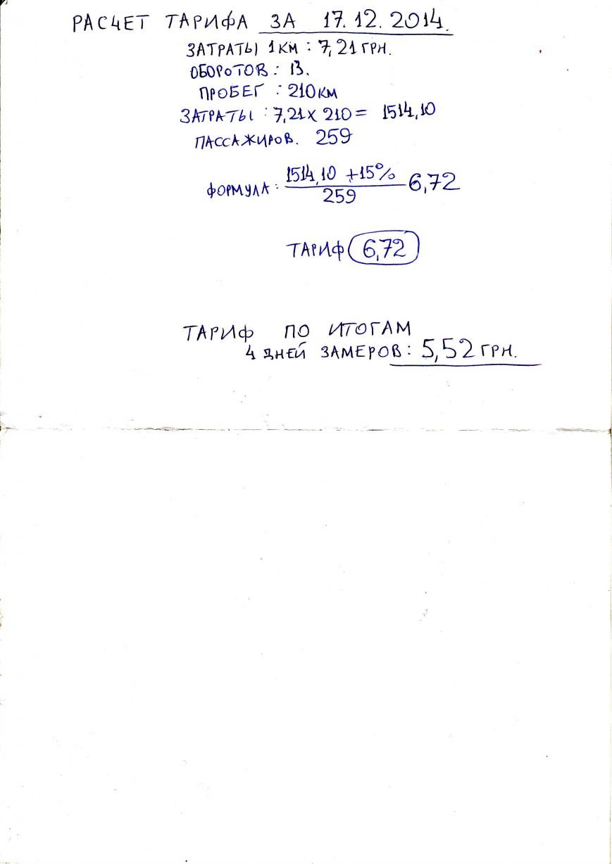 Криворожские активисты выяснили, что экономически обоснованный тариф на коротком маршруте - 5.5 гривен (фото) - фото 1 Криворожские активисты выяснили, что экономически обоснованный тариф на коротком маршруте - 5.5 гривен (фото) - фото 1
