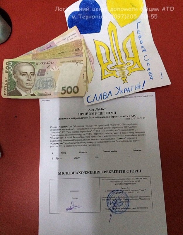 У Тернополі 10-річний хлопчик для бійців АТО віддав 2500 грн. (фото) - фото 1 У Тернополі 10-річний хлопчик для бійців АТО віддав 2500 грн. (фото) - фото 1