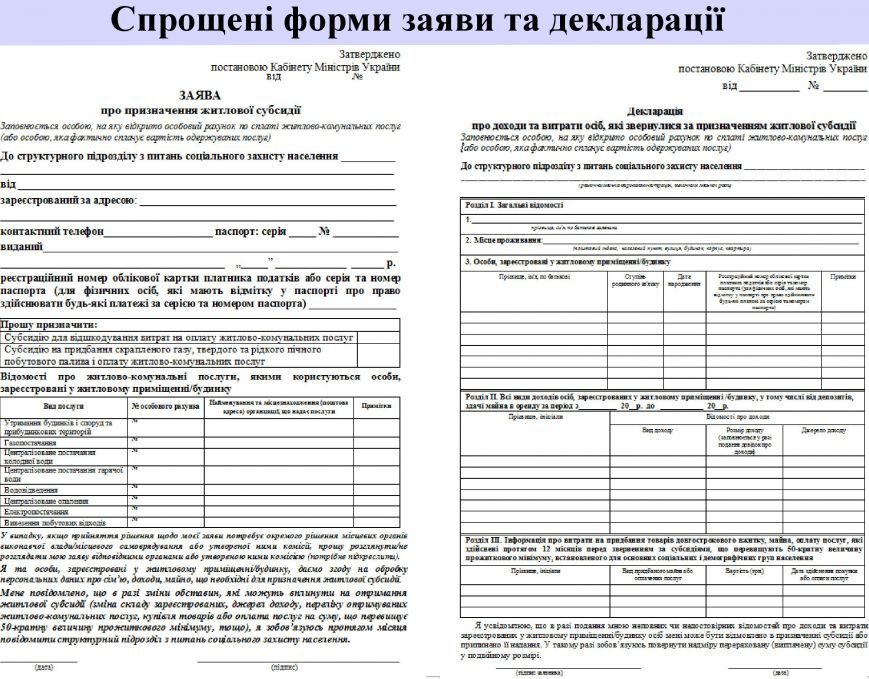 Минсоцполитики показало образец анкеты для получения субсидий (фото... Минсоцполитики показало образец анкеты для получения субсидий (фото) - фото 1
