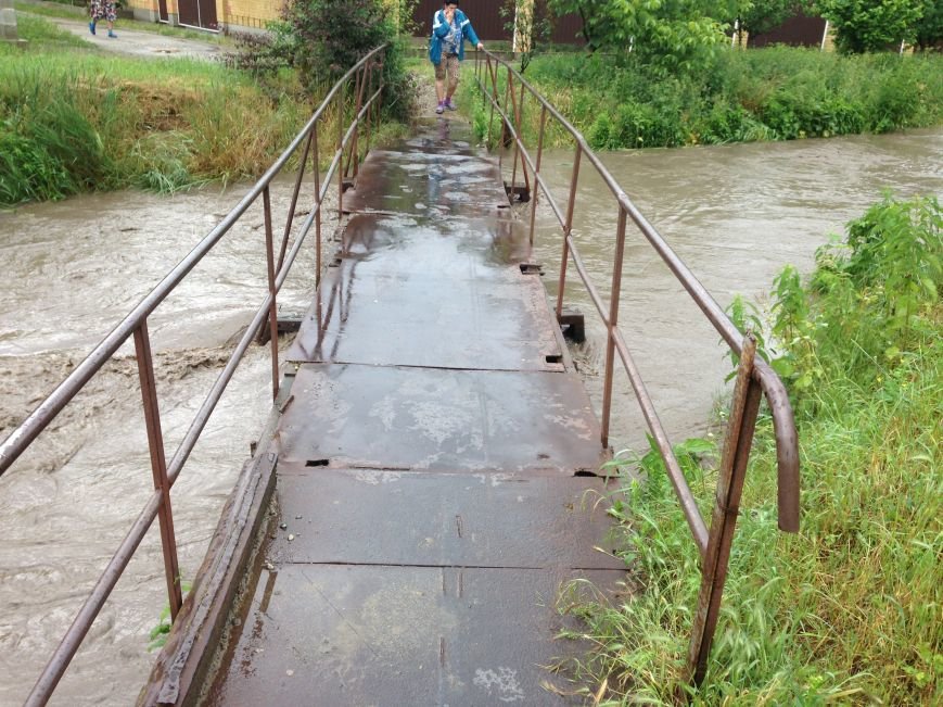 Уровень воды в реке Кукса г. Лабинска 31 мая 2015 года