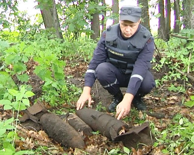 Шесть опасных снарядов 70 лет лежали в лесополосе в Черниговской области (фото) - фото 1 Шесть опасных снарядов 70 лет лежали в лесополосе в Черниговской области (фото) - фото 1