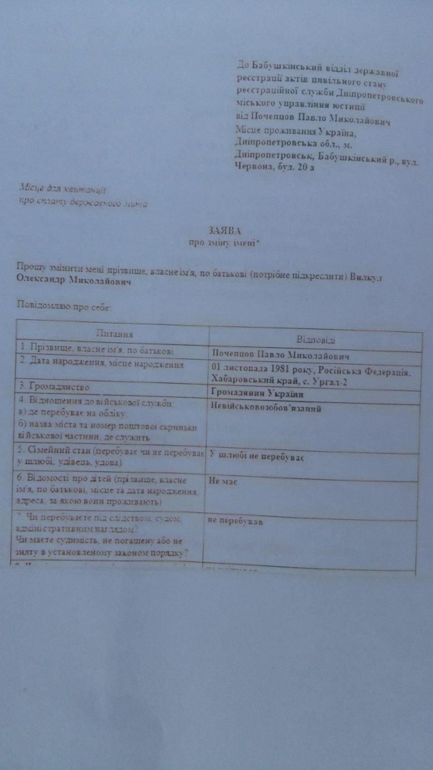 В Днепропетровске пытаются зарегистрировать двух людей под моим именем, чтобы вести грязную кампанию (фото) - фото 1 В Днепропетровске пытаются зарегистрировать двух людей под моим именем, чтобы вести грязную кампанию (фото) - фото 1