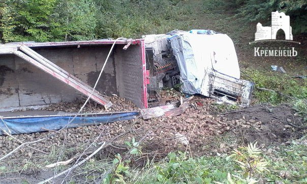 На Тернопільщині зробила сальто вантажівка з буряками (фото) (фото) - фото 1 На Тернопільщині зробила сальто вантажівка з буряками (фото) (фото) - фото 1