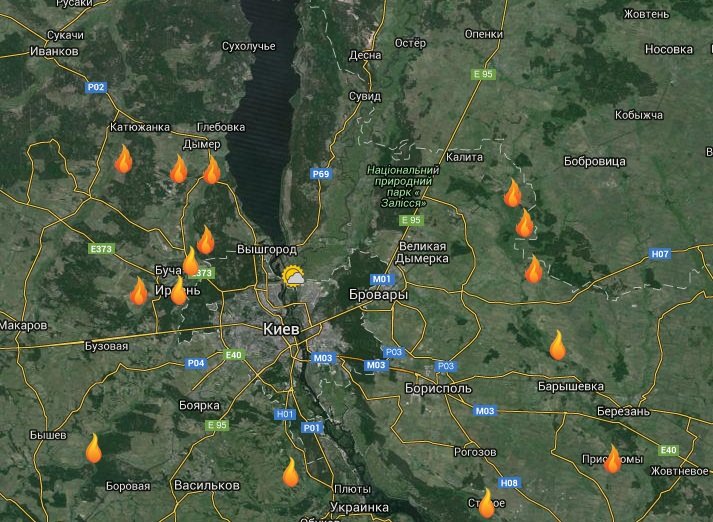 В Киевской области продолжают тлеть 20 га торфяников (фото) - фото 1 В Киевской области продолжают тлеть 20 га торфяников (фото) - фото 1