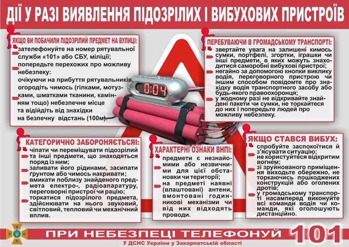Рятувальники попереджають ужгородців про підозрілі й вибухові пристрої (фото) - фото 1 Рятувальники попереджають ужгородців про підозрілі й вибухові пристрої (фото) - фото 1