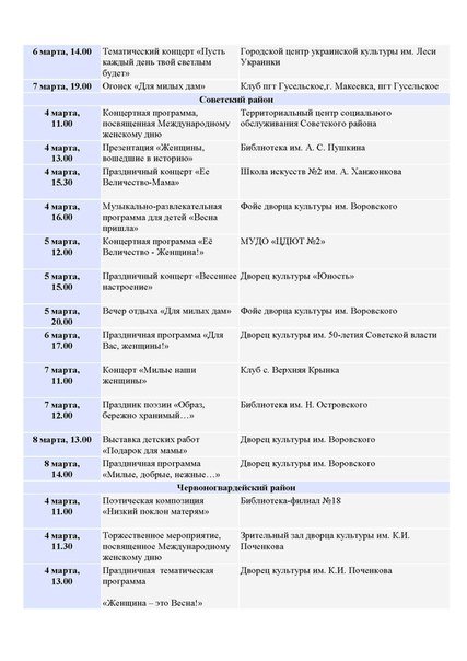 В Макеевке ко дню 8 Марта проведут около 40 праздничных мероприятий (полная афиша) (фото) - фото 2
