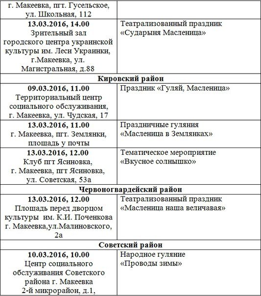 Масленицу будут отмечать во всех районах Макеевки (полная афиша мероприятий) (фото) - фото 2
