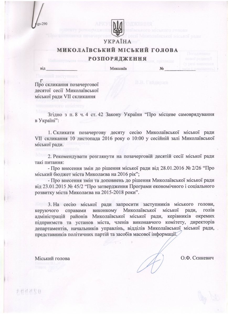 10 сесія розпорядження 10 сесія розпорядження