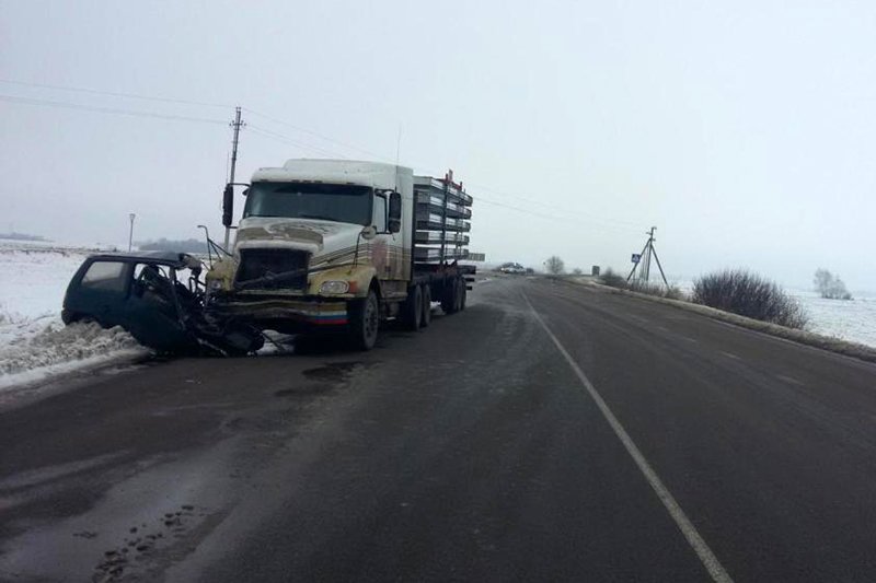В Белгородской области  при столкновении с тягачом погиб водитель легковушки