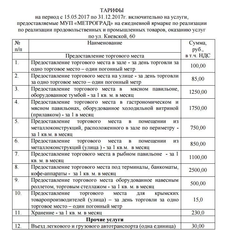тарифы12 тарифы12
