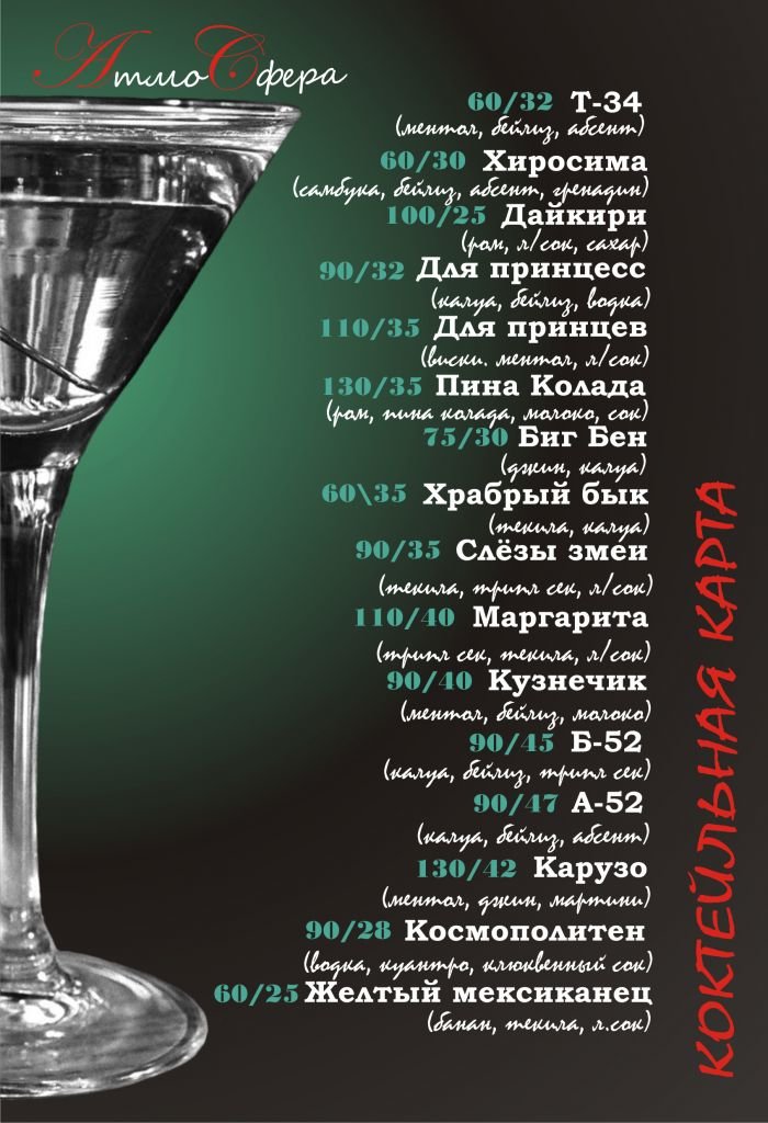 коктейльная карта1 вторая сторона
