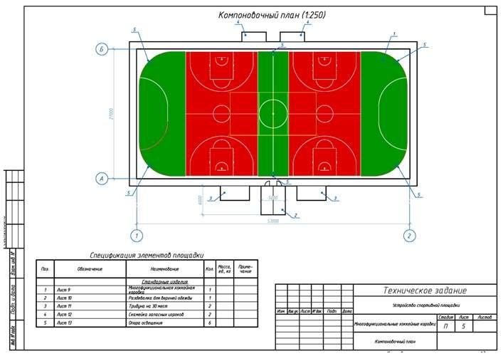 План спортивной площадки