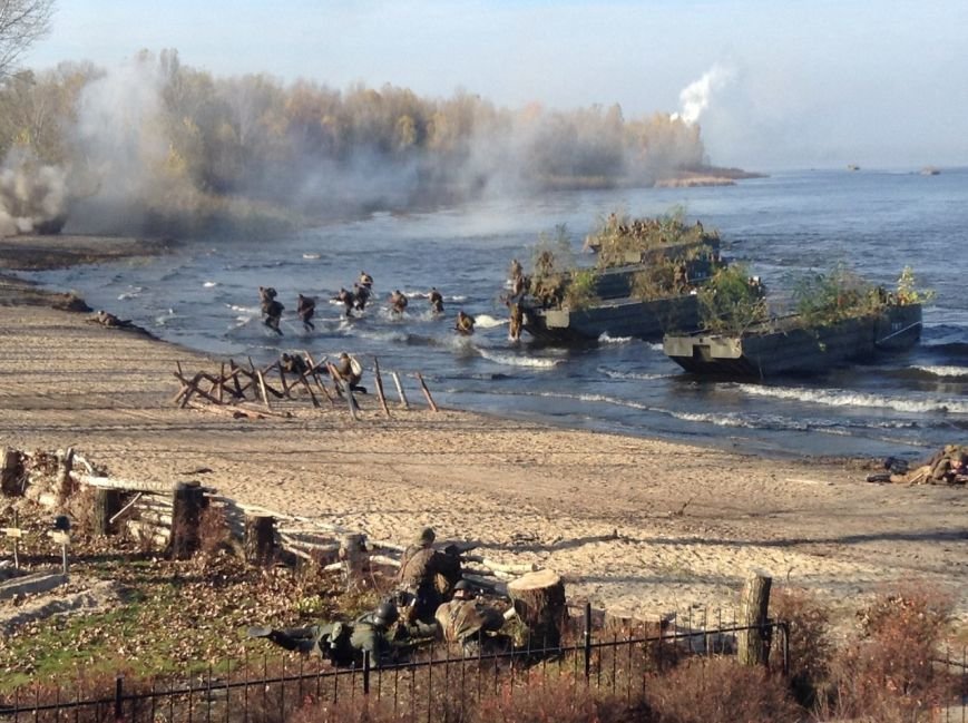 Диорама форсирование Днепра музей Победы