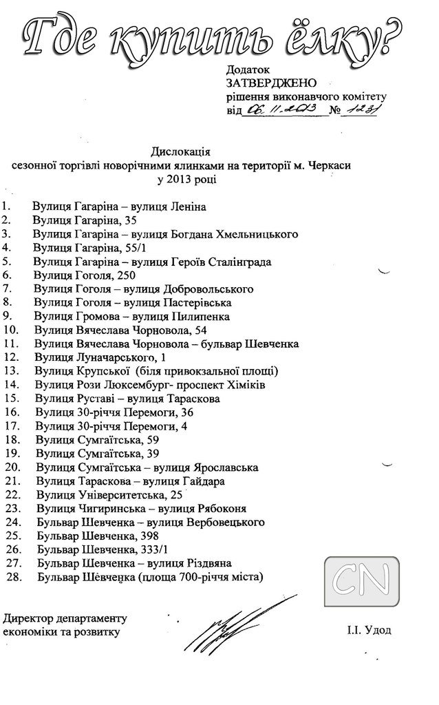 Горисполком утвердил 28 мест продажи новогодних елок в Чер..., фото-1 Горисполком утвердил 28 мест продажи новогодних елок в Черкассах, фото-1