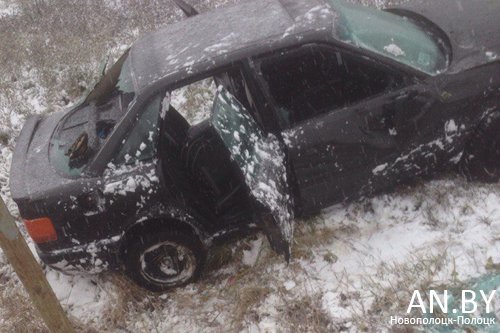 Очевидцы: Audi 80 вылетел в кювет по дороге из Новополоцка в Междуречье, фото-1