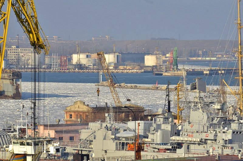 В Одессе льды сковали корабли Военно-морских сил Украины (ФОТО), фото-5