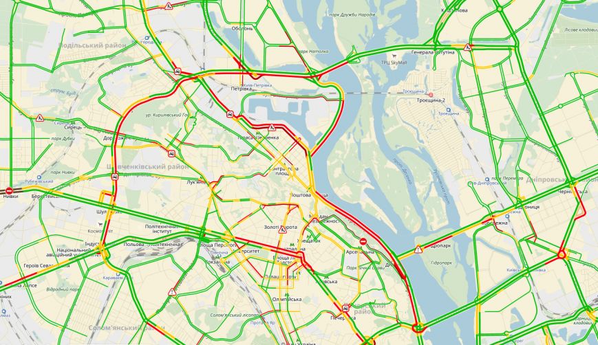 Пробки киевская область. Пробки в Киеве 24 февраля